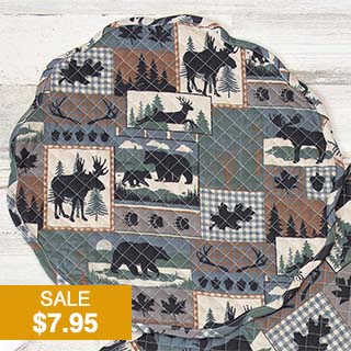 Twilight Woods Bear & Moose Round Placemat