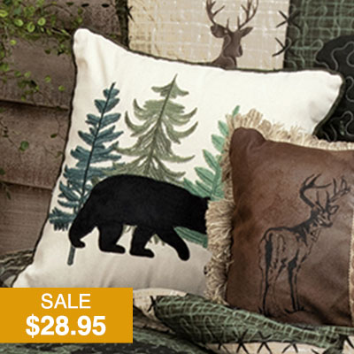 Bear & Cub Forest Pillow