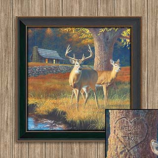 Wide Awake Whitetail Deer Personalized Canvas Art